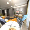 Bản vẽ thiết kế 3D nội thất căn hộ hiện đại tông xanh vàng - 86983