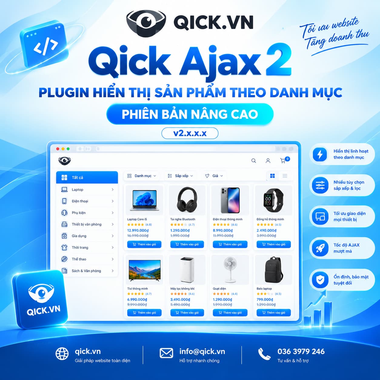 Qick Ajax Category Products — nâng cao